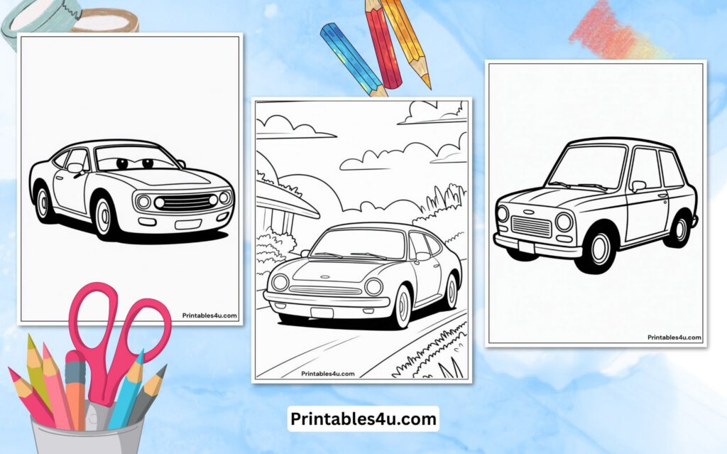 Car Coloring Pages for Kids (Free Printable PDF )