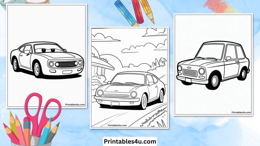 Car Coloring Pages for Kids (Free Printable)