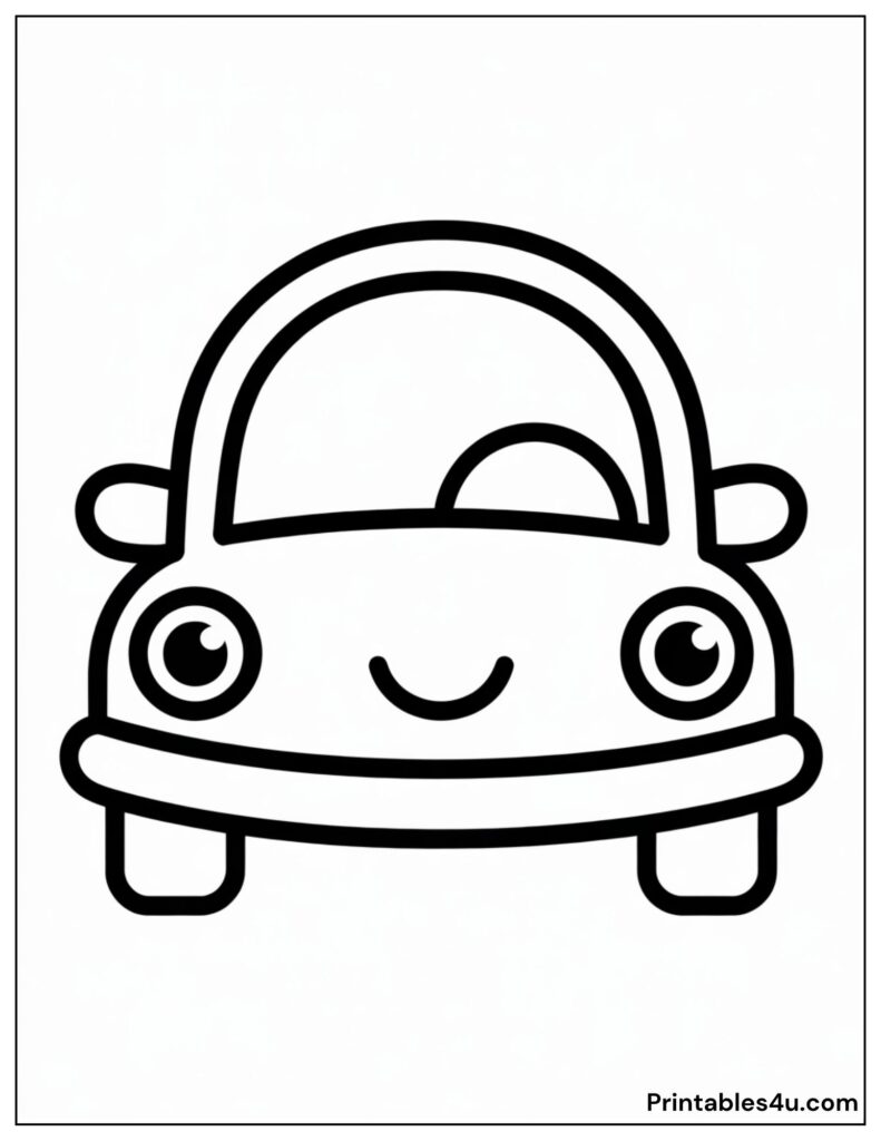 Car Image Coloring Page For Kids