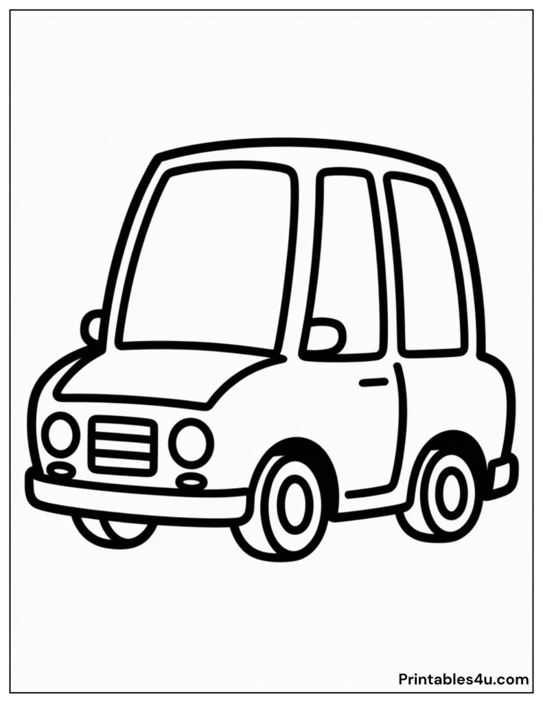 Car Image Coloring Page For Kids