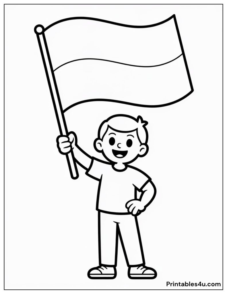 Monaco Flag Coloring Page for kids coloring