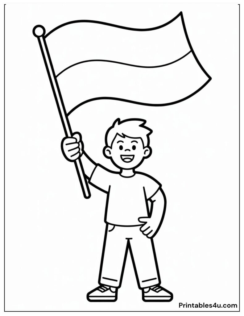 Monaco Flag Coloring Page for kids coloring