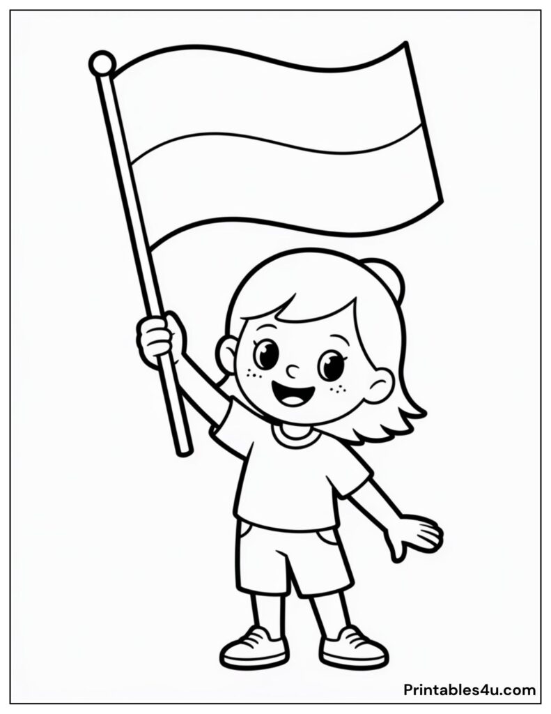 Monaco Flag Coloring Page for kids coloring
