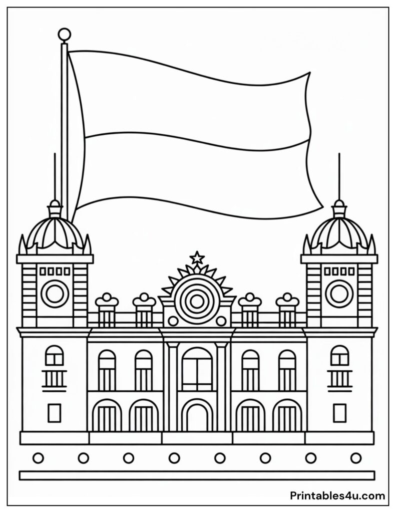 Monaco Flag Coloring Page for kids coloring