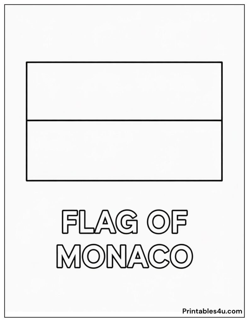 Monaco Flag Coloring Page for kids coloring