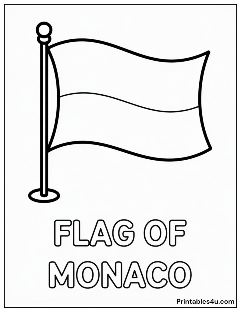 Monaco Flag Coloring Page for kids coloring