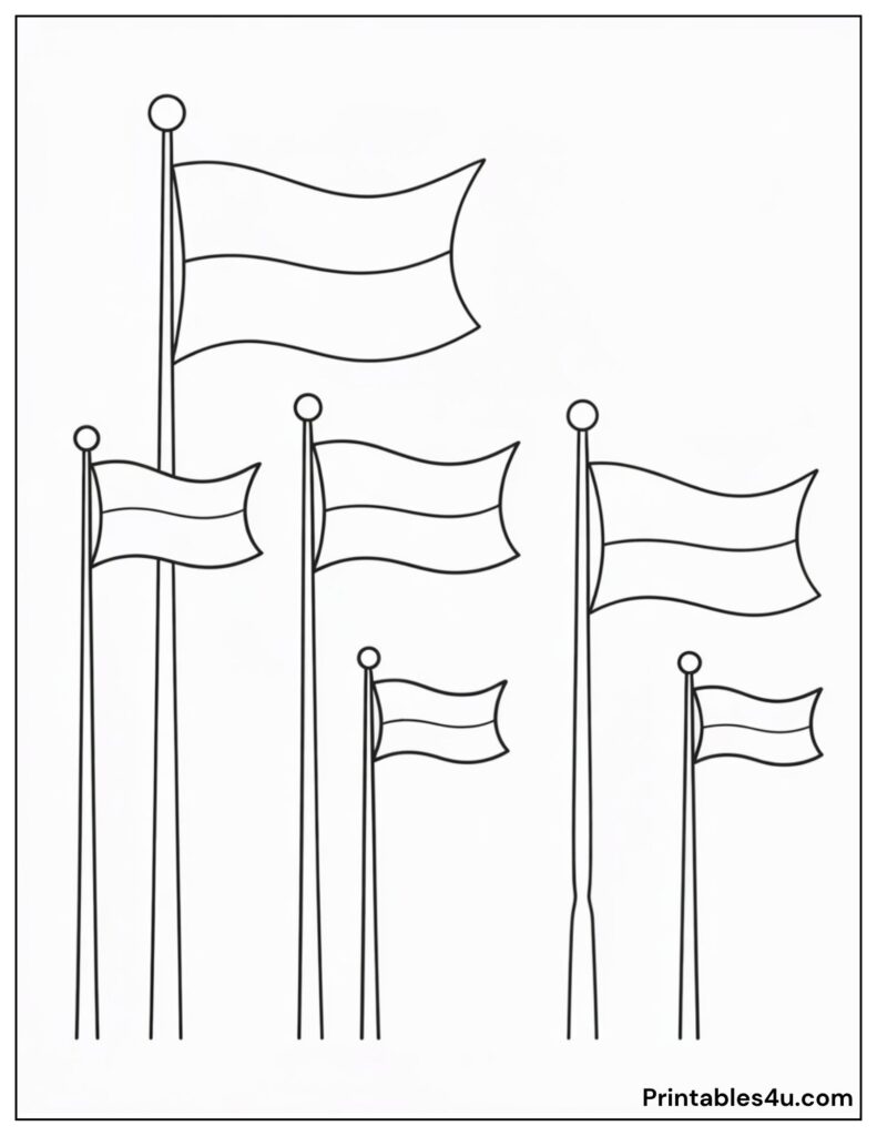 Monaco Flag Coloring Page for kids coloring
