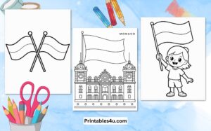 Monaco Flag Coloring Page for kids coloring