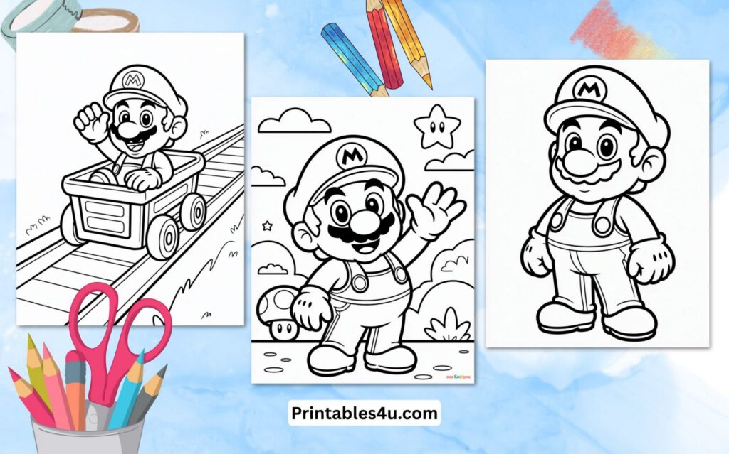Super Mario Coloring Page (20 Free Printable PDF)